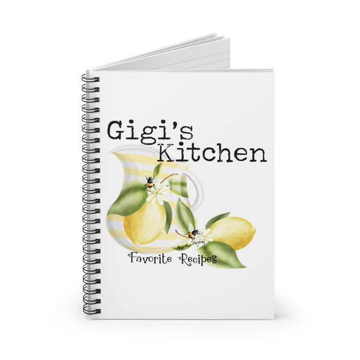 Gigi's Kitchen Favorite Recipes Lemonade and Bee Spiral Ruled Cookbook