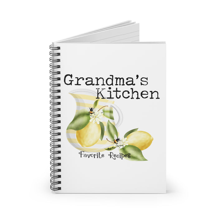 Grandma's Kitchen Favorite Recipes Lemonade and Bee Spiral Ruled Cookbook
