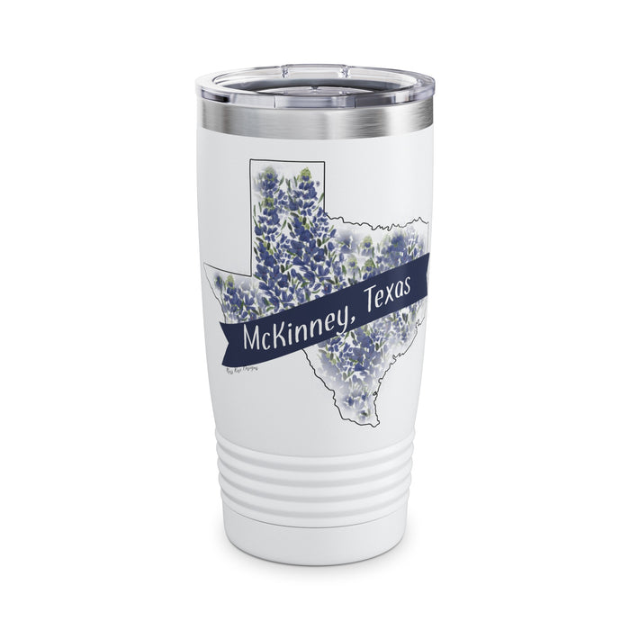 McKinney, Texas Banner and Bluebonnets Ringneck Tumbler, 20oz