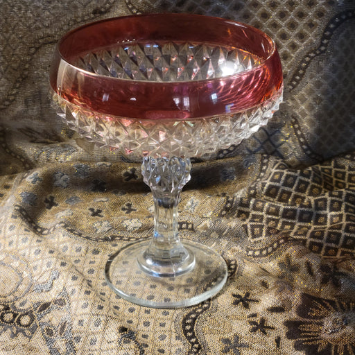 Cranberry Glass Bowl Antique Glassware Vintage Centerpiece