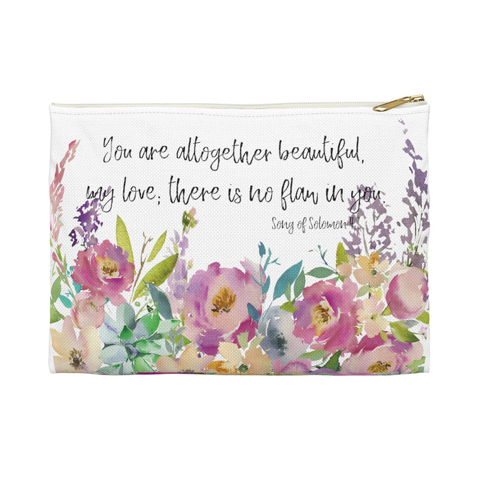 You Are Altogether Beautiful - Song of Solomon 4:7 Cosmetic Bag - Accessory Pouch