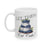 Let Them Eat Cake Blue White Ceramic Coffee Mug, (11oz, 15oz)