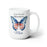 One Proud Marines Mom 15 oz Coffee Mug - Freedom Butterfly, Stars & Stripes Ceramic Cup