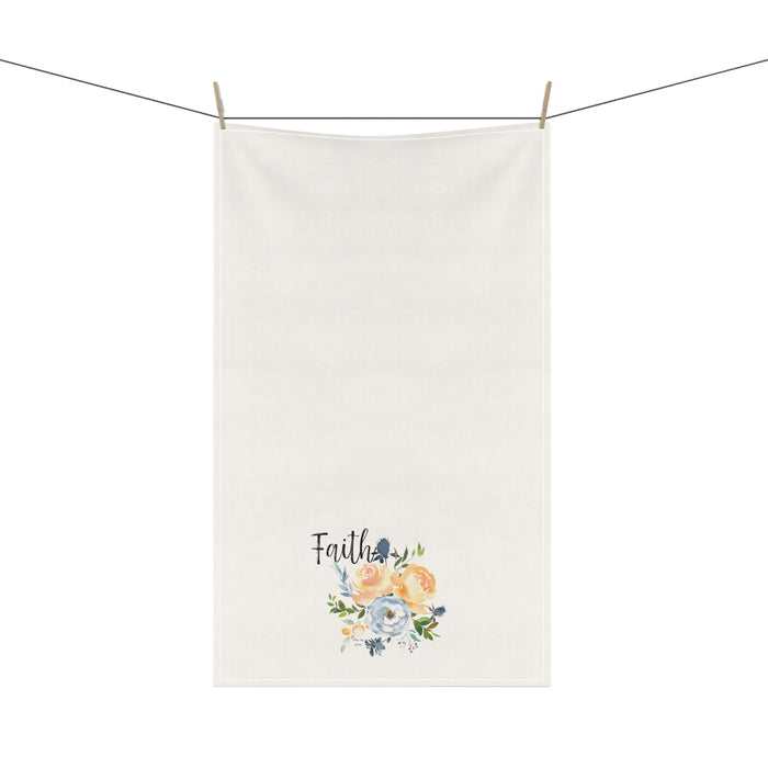 Floral Faith 100% Kitchen Towel - Inspirational Floral Decor - Faith-Based Home Essential