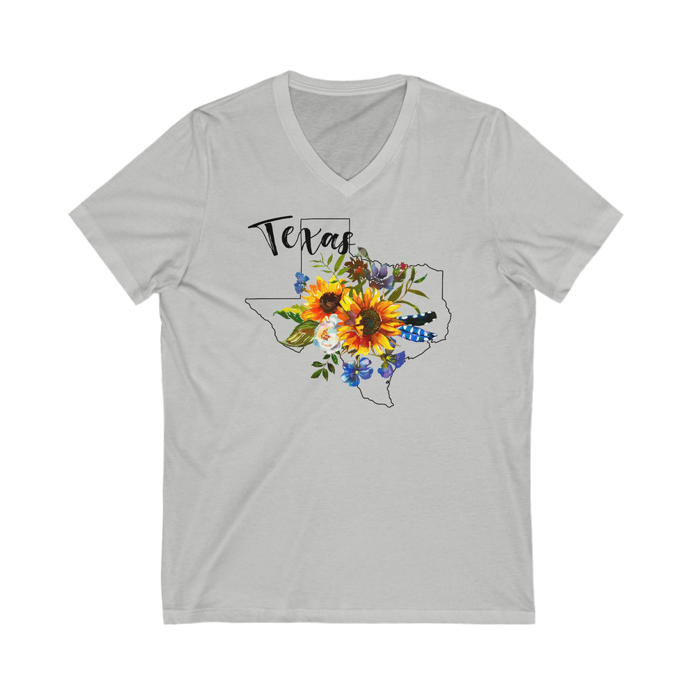 Texas Sunflower Unisex Jersey Short Sleeve V-Neck Tee