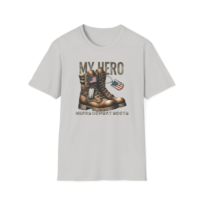 My Hero Wears Combat Boots Personalized T-shirt, Military Pride Custom Tee