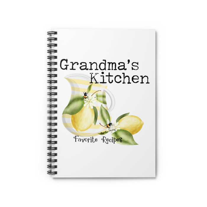 Grandma's Kitchen Favorite Recipes Lemonade and Bee Spiral Ruled Cookbook
