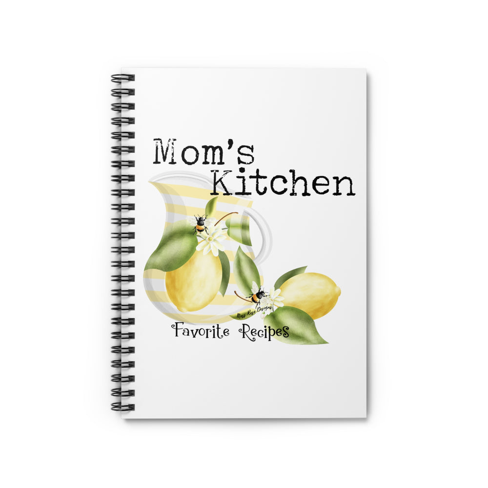 Mom's Kitchen Favorite Recipes Lemonade and Bee Spiral Ruled Cookbook