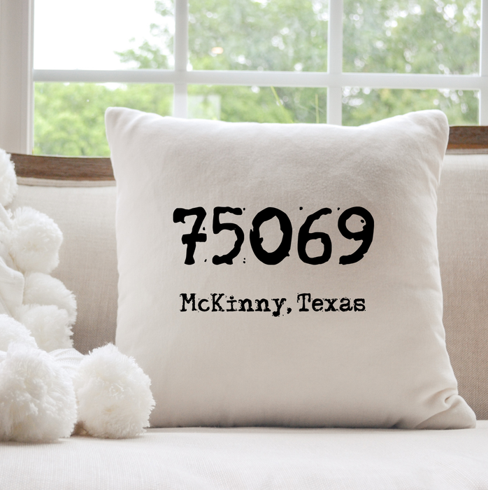 75069 McKinney Texas Zip Code Pillow