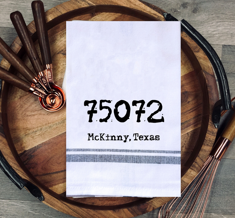 75072 McKinney Texas Zip Code Kitchen Towel