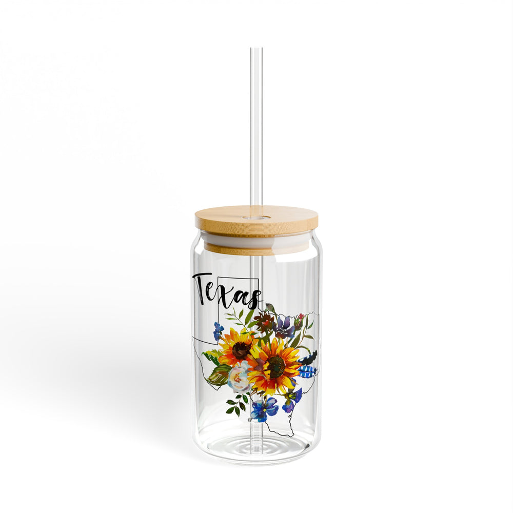 Texas Summers with Sunflowers Sipper Glass, 16oz