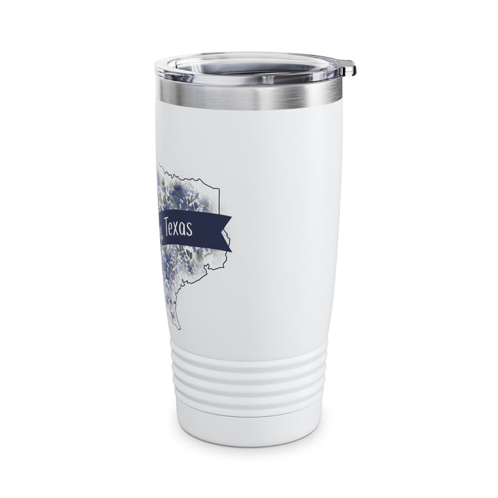 McKinney, Texas Banner and Bluebonnets Ringneck Tumbler, 20oz