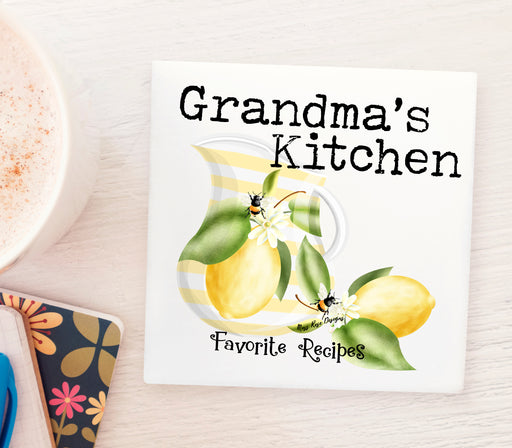 Grandma's Kitchen Always in Business Bubble Bees and Lemons Lemonade 3x3 inch Ceramic Magnet - Fun Kitchen Decor