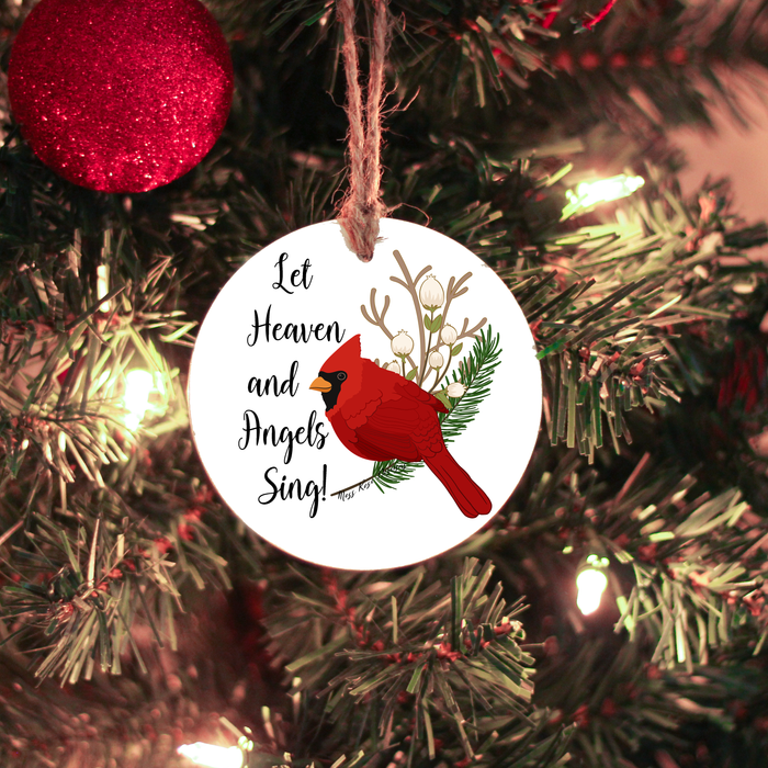 Let Heaven and Angels Sing Cardinal Ceramic Ornament