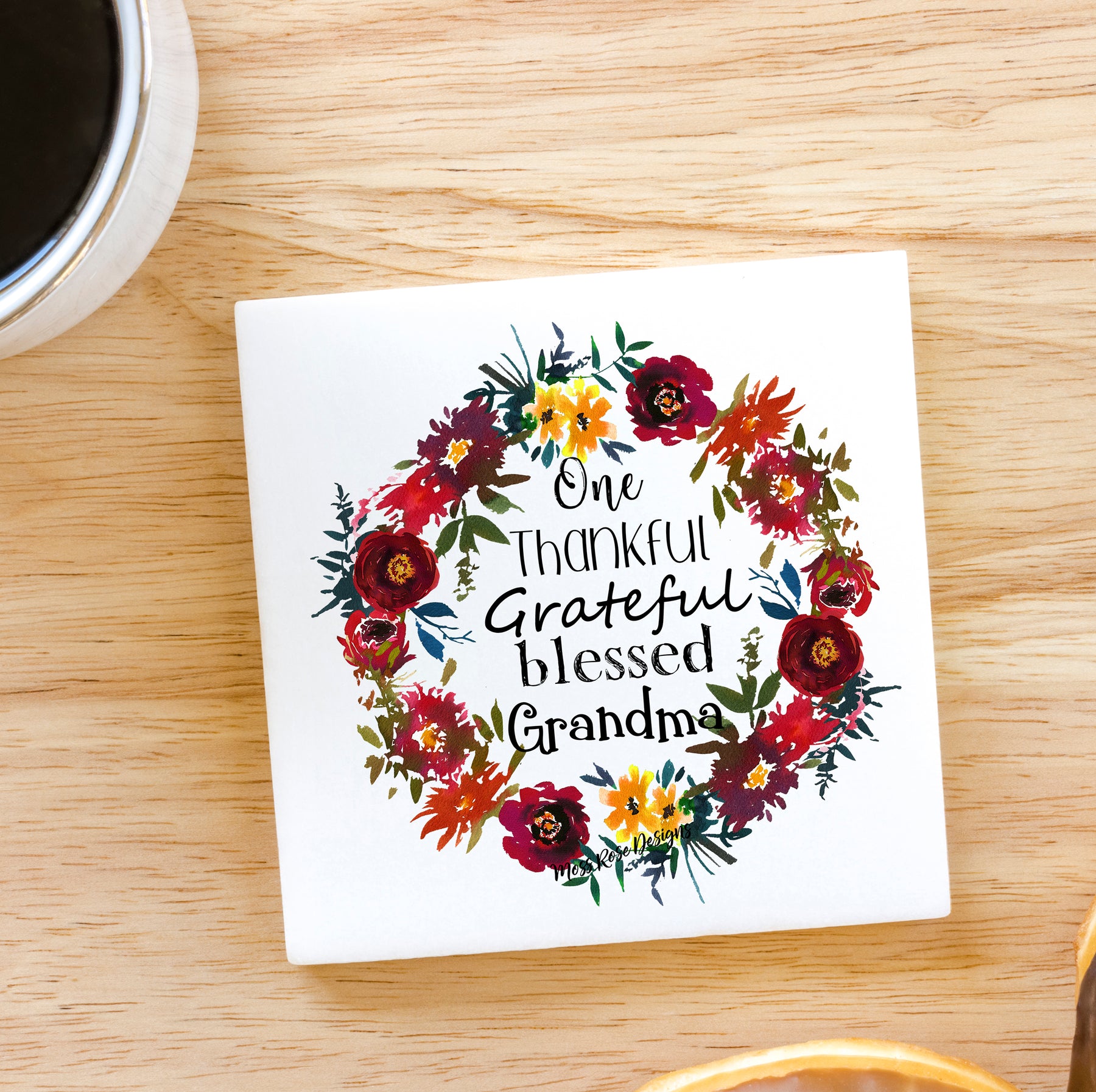 One Thankful, Grateful,  Blessed Grandma 3x3 Ceramic Magnet