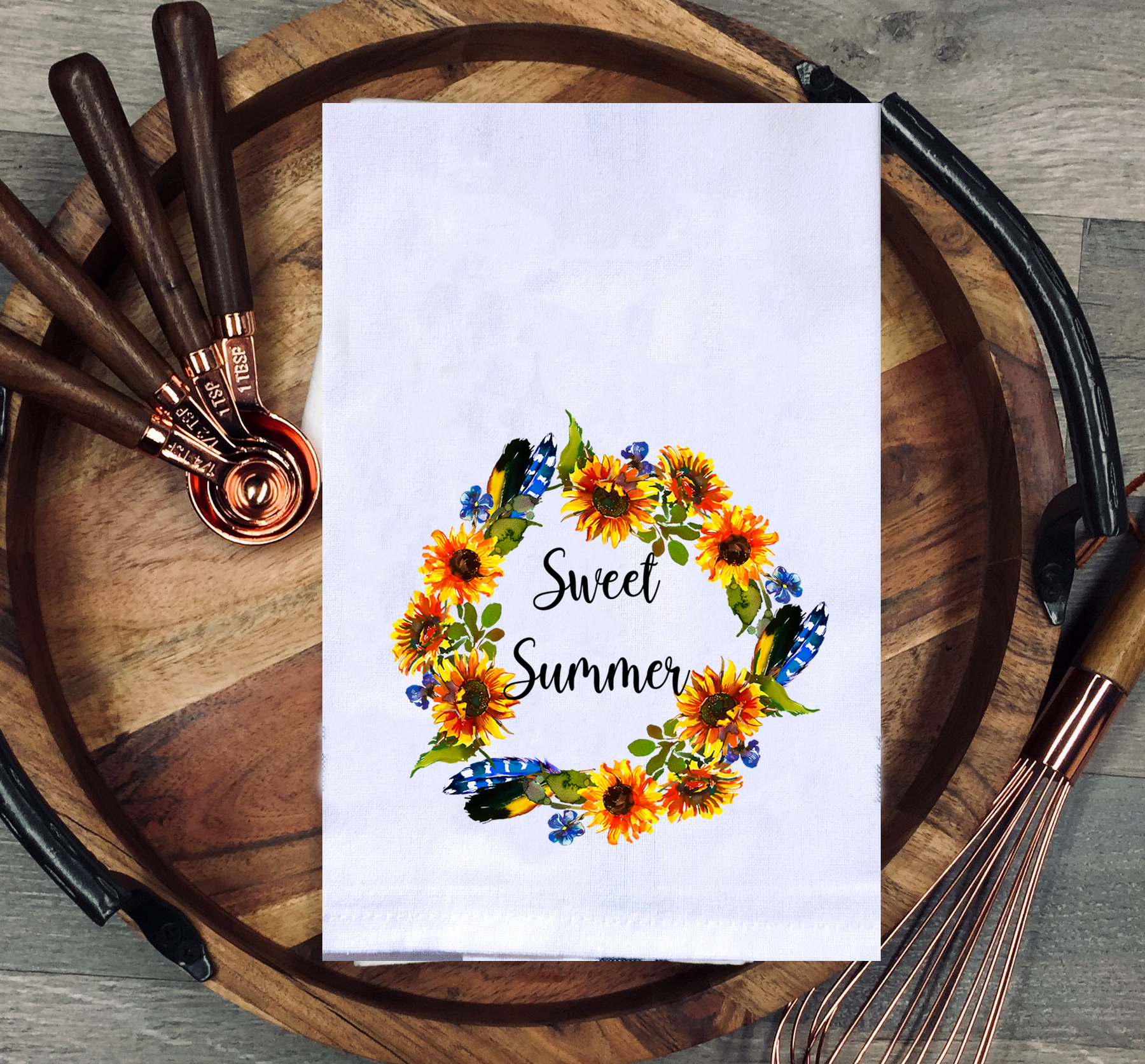 Sweet Summer Sunflower Kitchen Towel