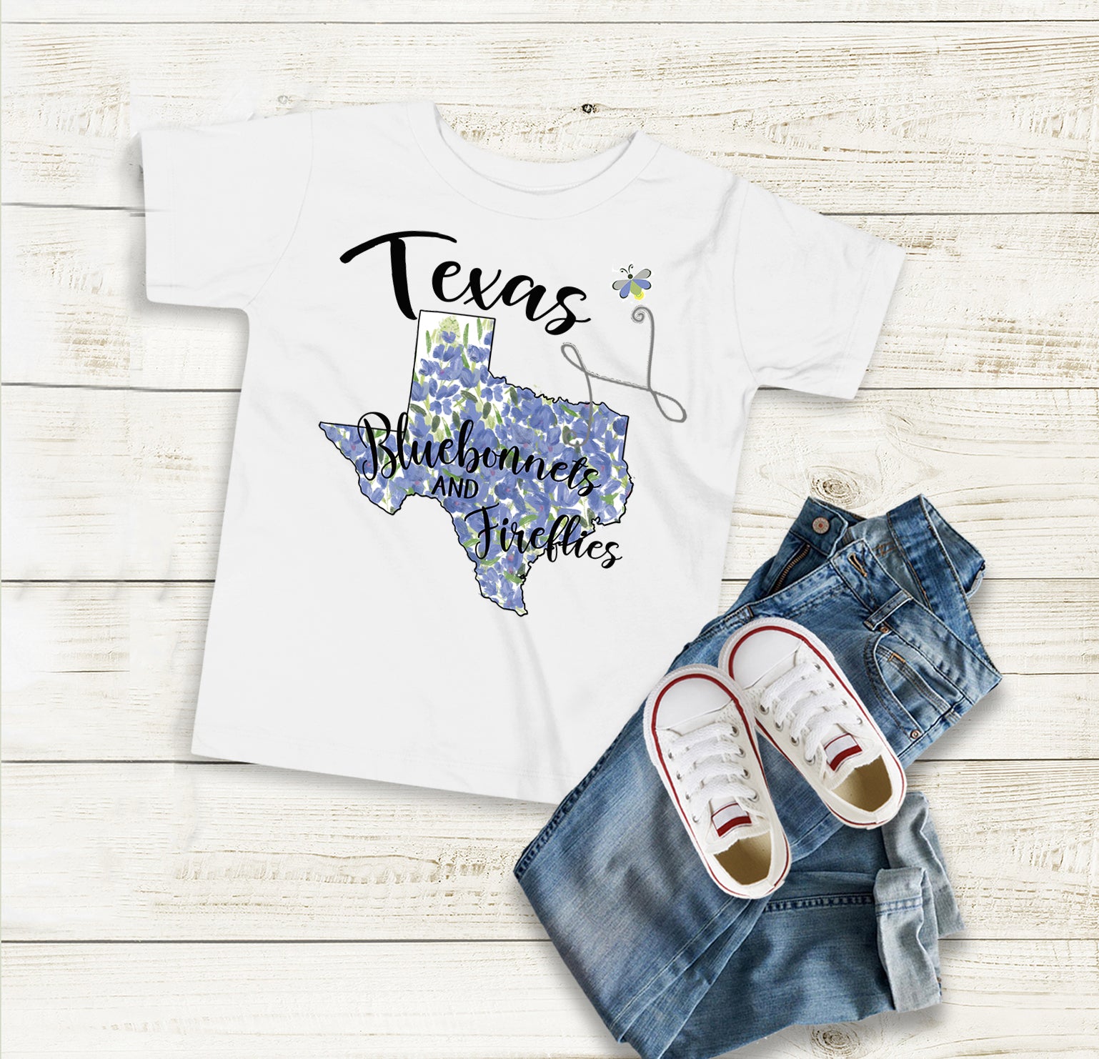 Texas Bluebonnets and Fireflies Toddler's T-shirt