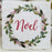 Noel Holly Garland Wreath Marble Coaster