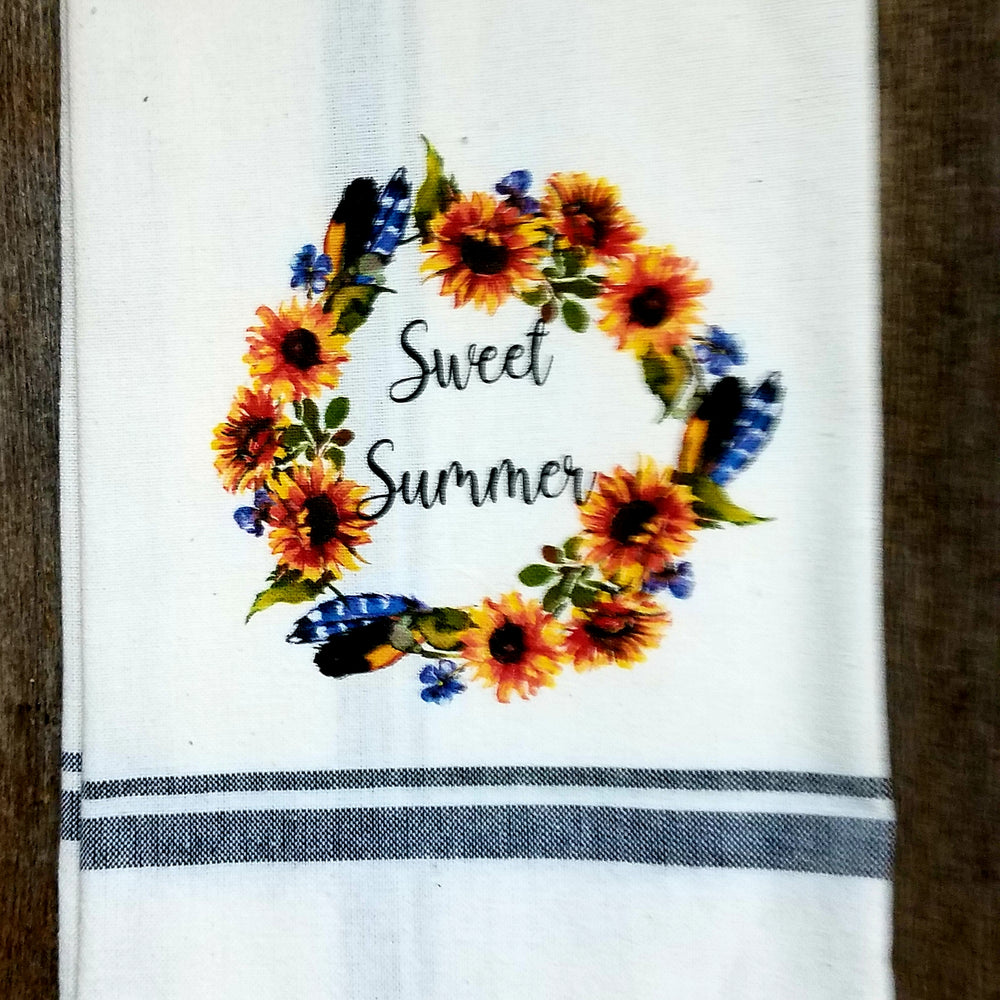 Sweet Summer Sunflower Kitchen Towel