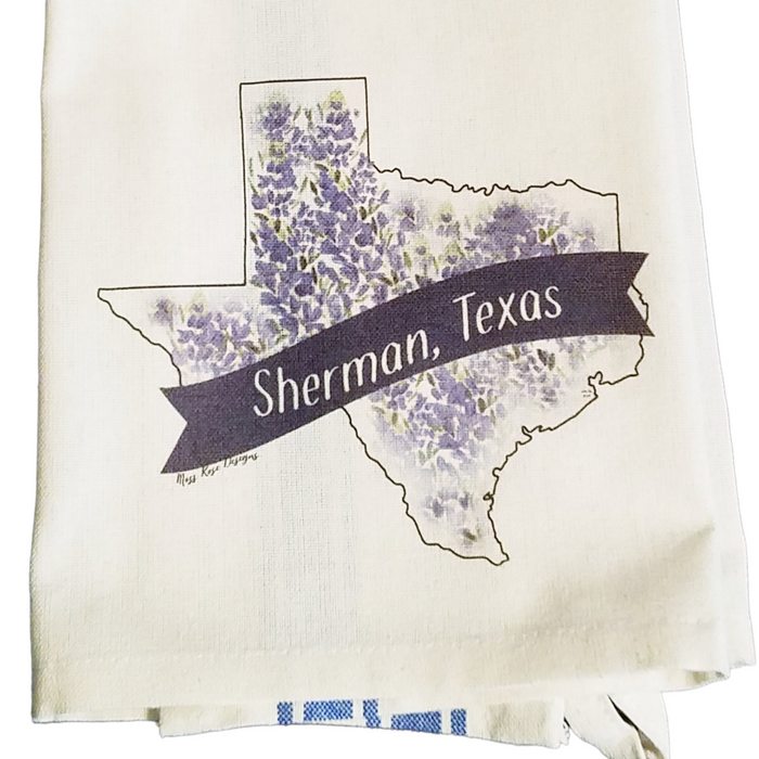 Sherman Texas Bluebonnet Kitchen Towel