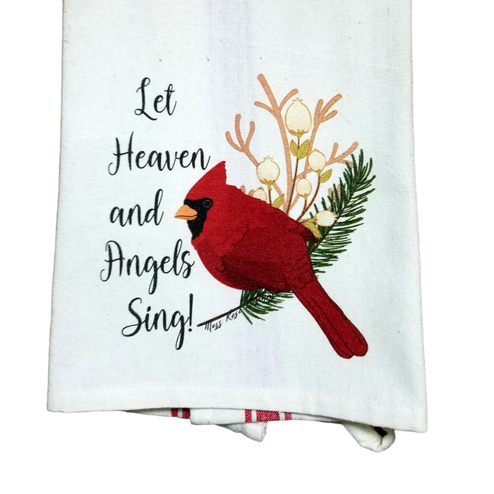 Let Heaven and Angels Sing Cardinal Kitchen Towel