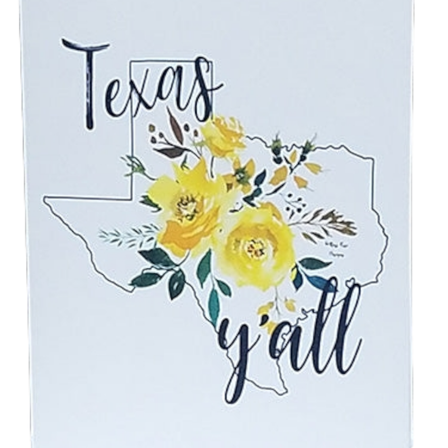 Texas Y'all Yellow Rose Notecard