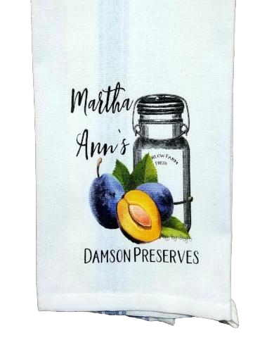 Martha Ann's Damson Preserves Kitchen Towel